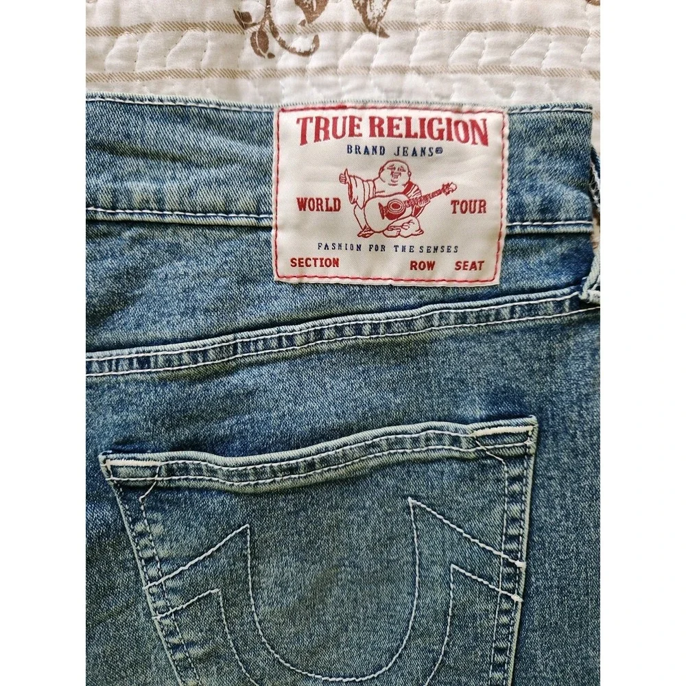 True Religion GENO Men's Relaxed Slim Blue Jeans Pants‎ Pockets Size 33×32